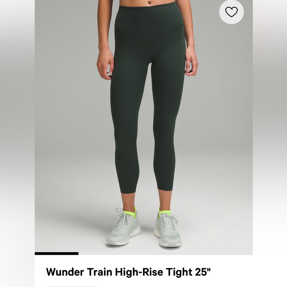 Luluemon Wunder Train High-Rise Tight 25" in Legacy Green